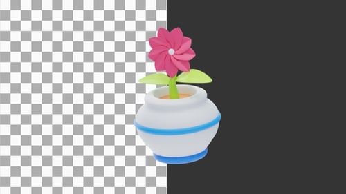 3D Animation of Minimalist Ceramic Vase for Modern Decor | Alpha Channel
