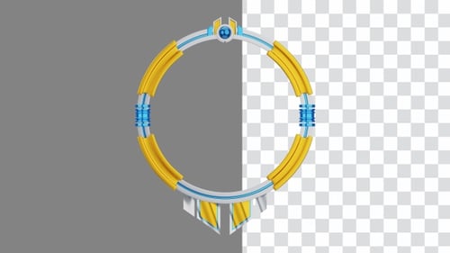 3D Animation of Stunning Gold and Blue Tier Frames | Alpha Channel