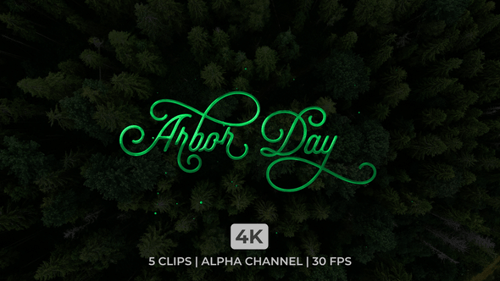 Arbor Day Fluid Script Text Reveal
