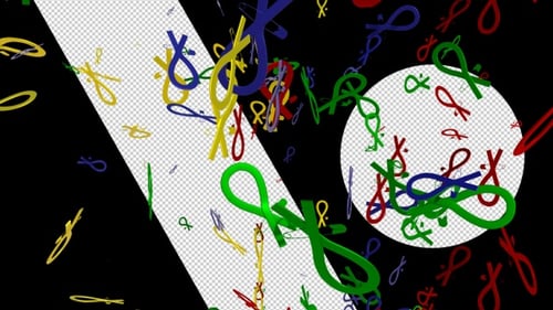 Abstract Colorful Ribbon Loops Falling Animation