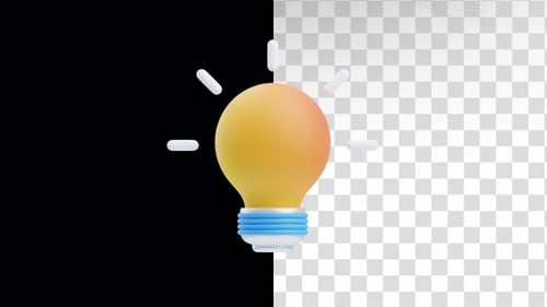 Pulsating 3D Lightbulb Animation for Idea Concepts