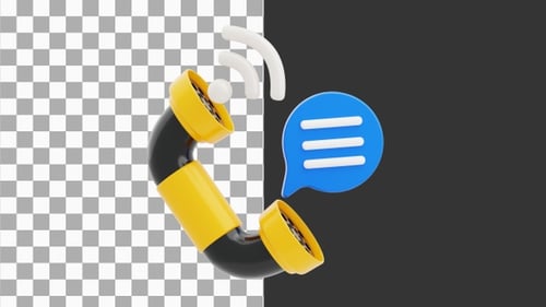 3D-Animation der Telefonleitung | Alpha-Kanal