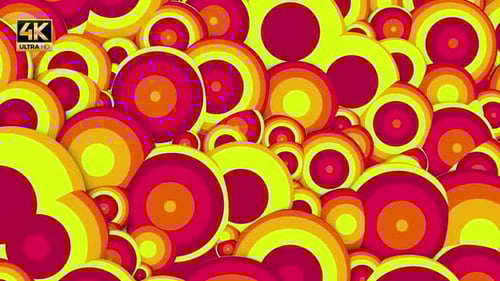 Retro Colorful Expanding Circles Motion Background