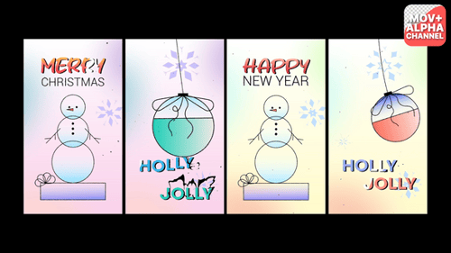 Minimalist Line Art Holiday Greetings Vertical Animations