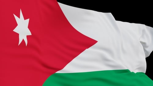 Vertical Waving Jordan Flag with Alpha Channel Transition