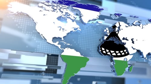 Clean Digital World Map Corporate Intro