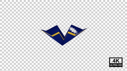 Papierflugzeug der Flagge von Nauru V3