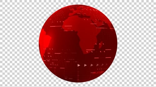 World Map Globe Red