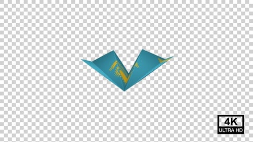 Papierflugzeug der kasachischen Flagge V3