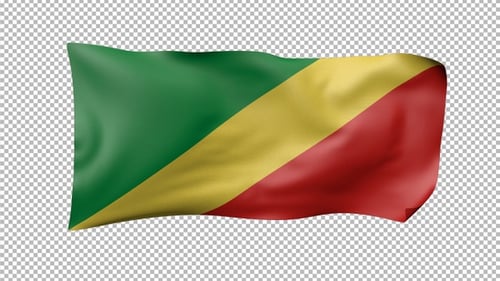 Realistic Republic of Congo Flag Waving Animation