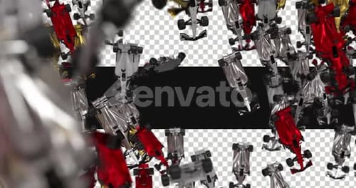 Falling 3D F1 Racing Car On Alpha