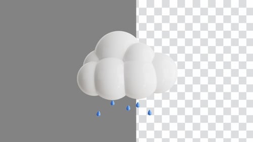 Sky Showers: Rain Weather Forecast 3D Animation | Alpha Channel