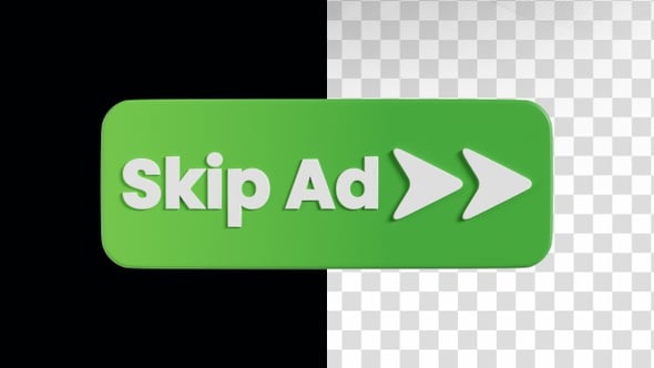 3D Animation of Skip Ads Button on Alpha Channel, Backgrounds Motion ...