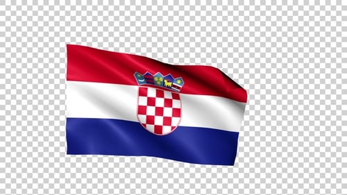 Realistic Waving Croatian Flag Seamless Loop