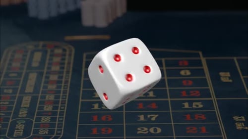 Minimalist 3D Dice Spin and Land Animation