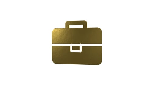 Rotating Gold Briefcase Business Icon Loop
