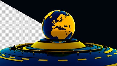 3D Rotating Earth Globe on Corporate Technology Platform