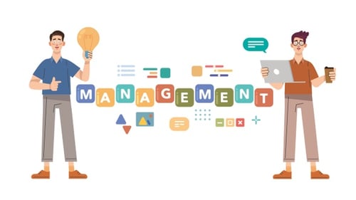 Flat Design Business Management Concept Animation with Characters