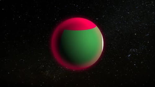 Glowing Spherical Rotation with Crescent and Color Reveal
