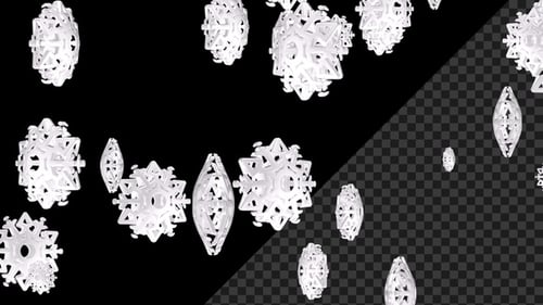 Falling 3D Snowflakes Christmas Overlay Loop
