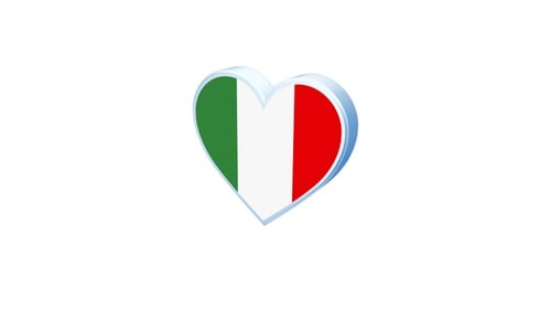 Flagge Italiens in Herzform