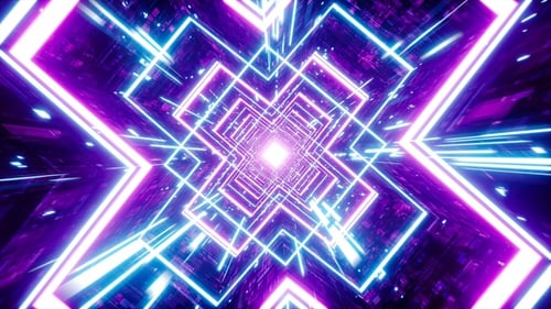 Neonlicht Cross Cyber Vj Loop