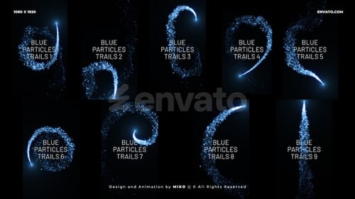Vertical Blue Particles Trails