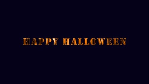 Fiery Golden Happy Halloween Text Reveal Title Animation