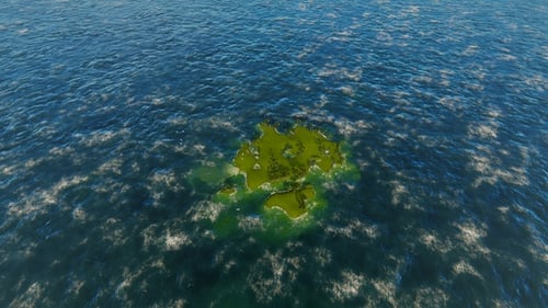 Drone View Of Tropical Island