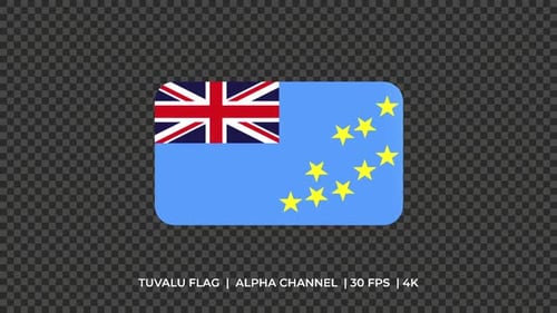 Animated 3D Tuvalu Flag Rotating Icon