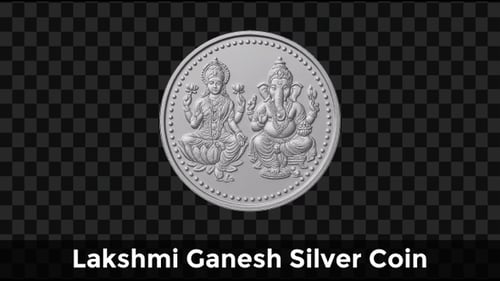 Pièce en argent Lakshmi Ganesh — Prospérité du festival de Diwali