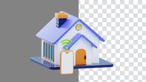 3D Smart Home Build Animation with Mobile Technology