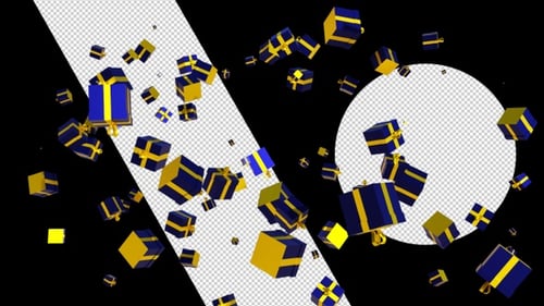 Christmas Box Background Loops Alpha