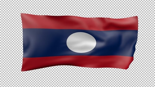 Laos Waving Flag Transparent Alpha
