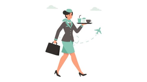 Weibliche Stewardess Animation Alpha Channel