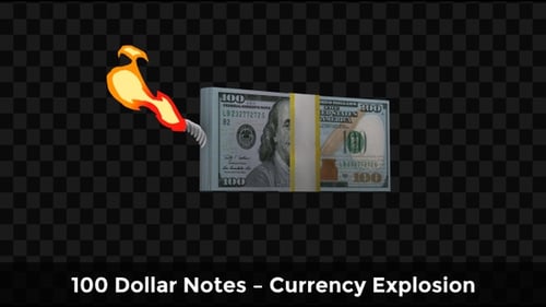 100 Dollar Notes Animation – Currency Explosion