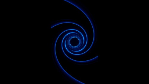 Vertical video simple blue neon spiral tunnel loop animation background