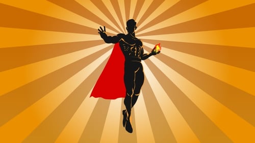 Superhero With Electric And Fire Power