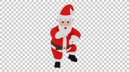 Animation 3D de la danse du Père Noël transparente