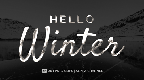 Hello Winter Luxury Silver Text Animation