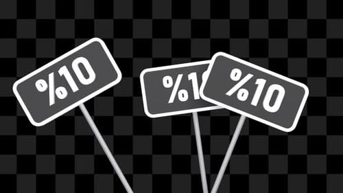 Animated Percentage Discount Signs for Sales Promotions