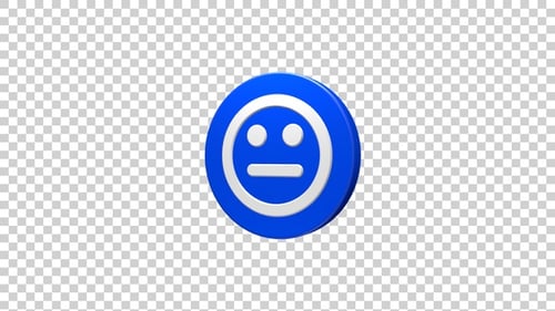 Animated 3D Indifferent Emoji Icon Rotation
