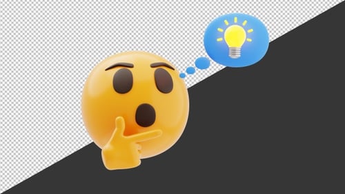 3D Thinking Emoji | Alpha Channel
