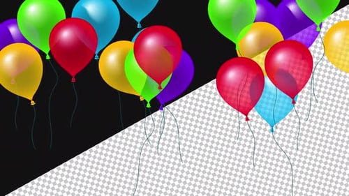 Balloon Transitions 2d | Alpha channel