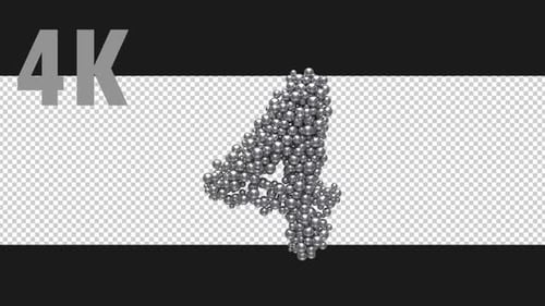 Metallic Particle Countdown Animation with Alpha Channel