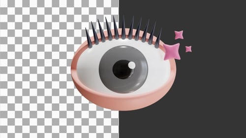 3D Animation of Glowing Cybernetic Eye with Futuristic Design | Alpha Channel