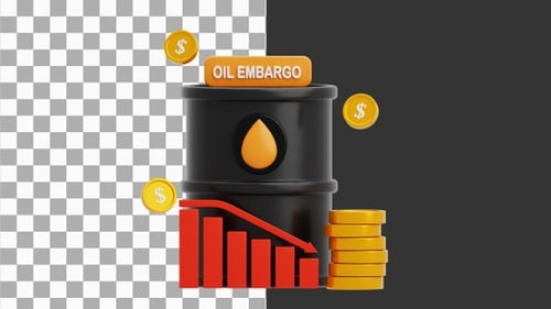 3D World economy oil prices | Alpha Channel