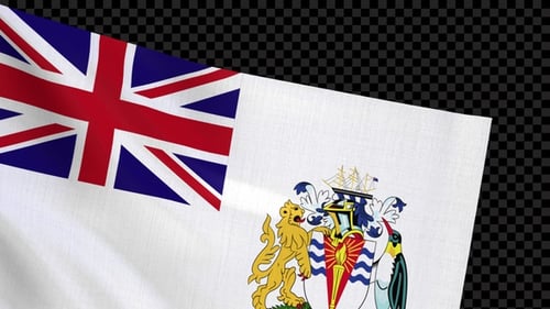 Waving British Antarctic Territory Flag Animation