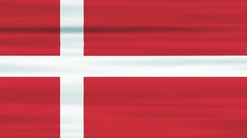 Dynamic Waving Flag with Red and White Cross