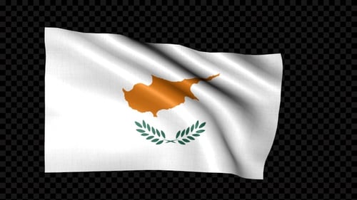 Waving Cyprus National Flag Animated Element
